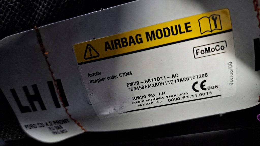 фото №5, Ford s-max mk2 подушка подушка безопасности сиденье левая