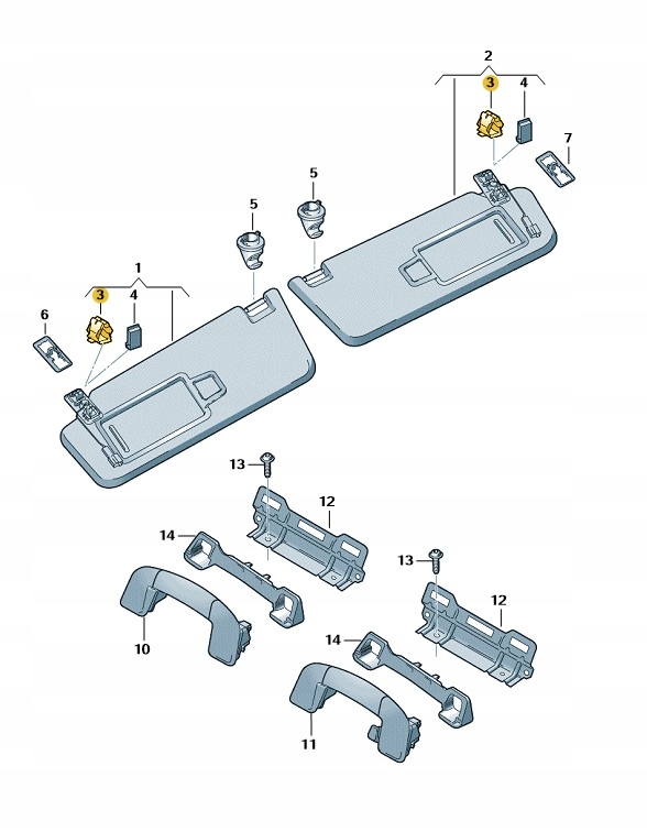 фото №5, Пряжка захист p/słonecznej vw оригінал 5g0867633