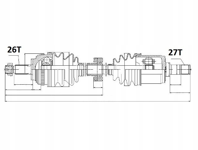 фото №1, Приводной вал приводная honda hr-v 99- передняя правая