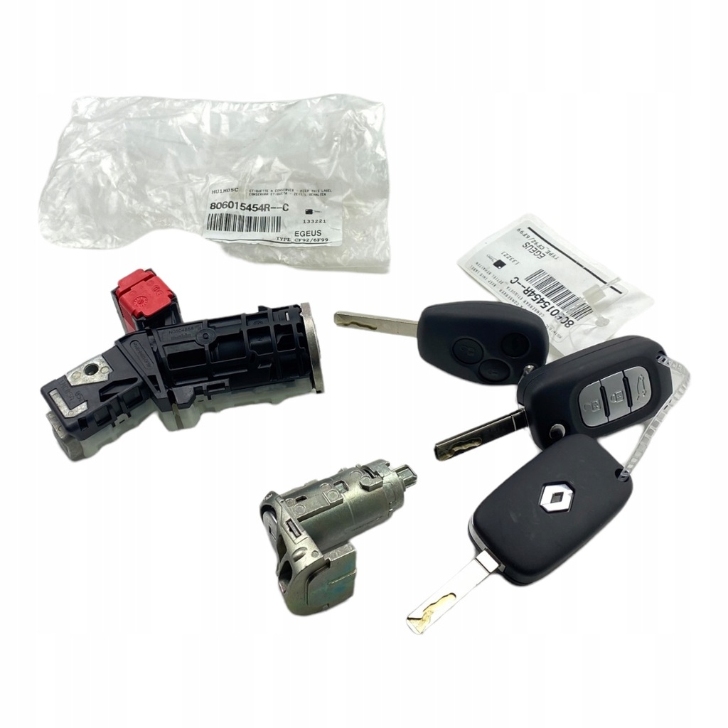 фото №14, Nowa оригинальный номер замок зажигания 3x ключи вкладка renault kangoo ii clio iii modus