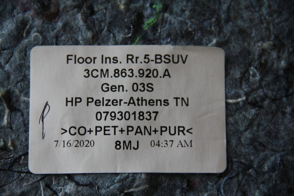 фото №9, Пол шумоизоляция обшивка vw atlas cross sport 3cm863919 3cm863367a