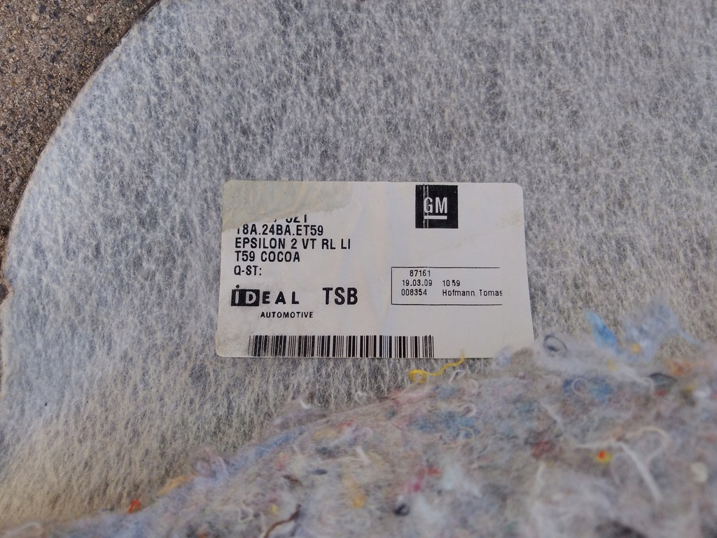 фото №7, Opel insignia a килимок обшивка лівий перед підлога передня