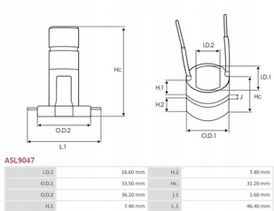 фото №3, Komutator генератора asl9047