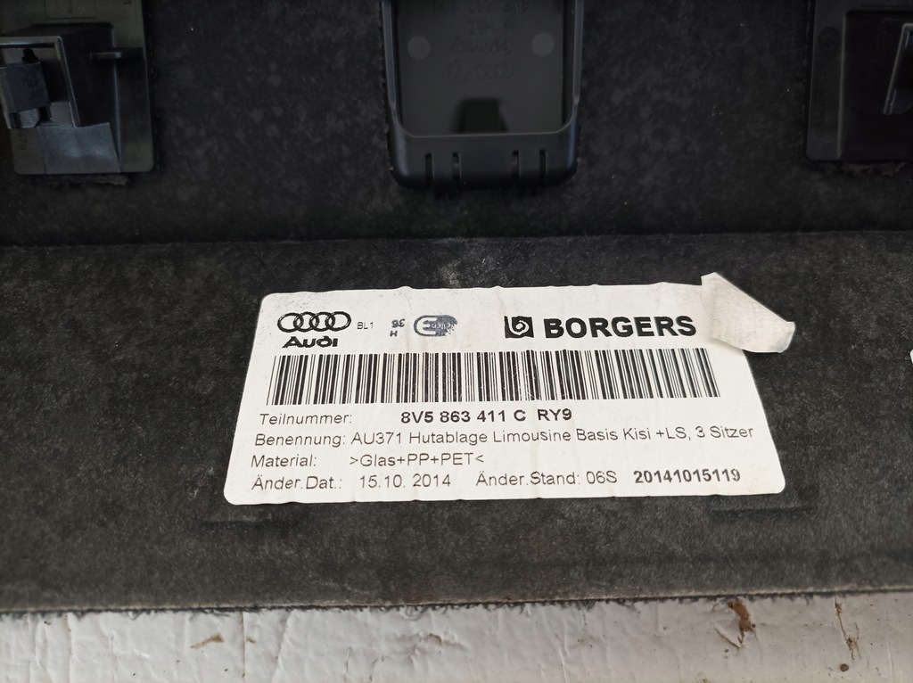 фото №6, Audi s3 8v полиця багажника 8v5863411c