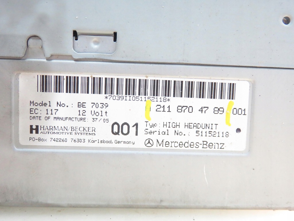 фото №8, Радио mercedes w211 2118704789