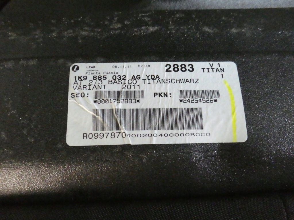 фото №6, Сидіння заднє сидіння задня задні vw golf vi kombi