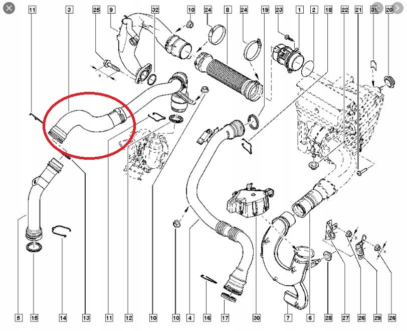фото №2, Шланг интеркулер renault megane iii 1.5 dci luence grand scenic iii