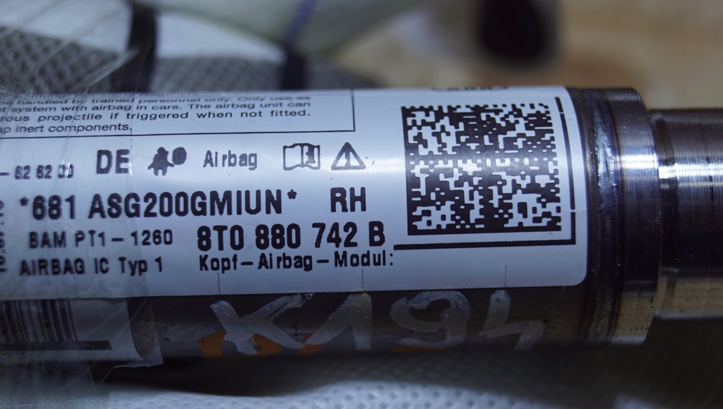 фото №5, Шторка безпеки подушка безпеки права audi a5 8t lift coupe 8t0880742b