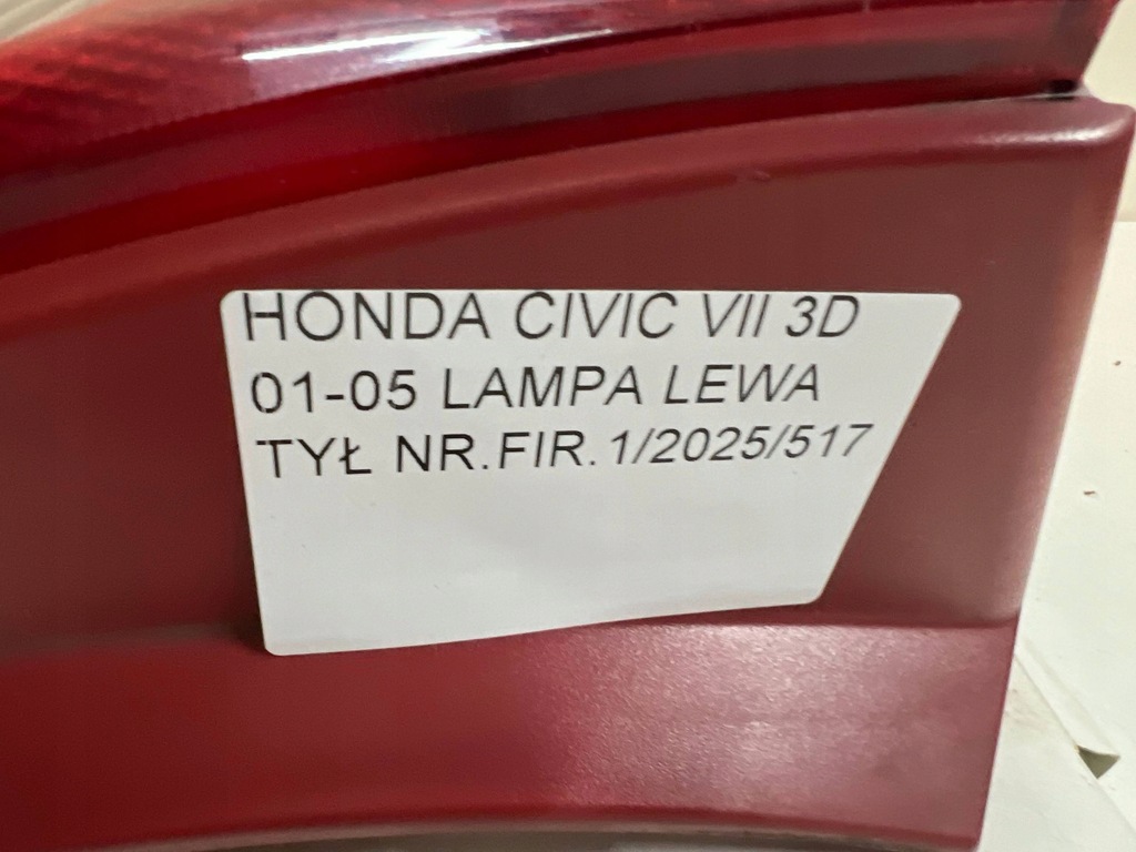фото №12, Honda civic vii 3d 01-05 лампа левая задняя левый задняя europa