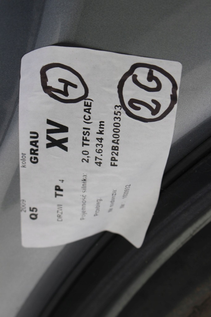 Audi q5 двері 8r праве сторона права перед + задній колір сріблястий передні + ty Зі Шроту