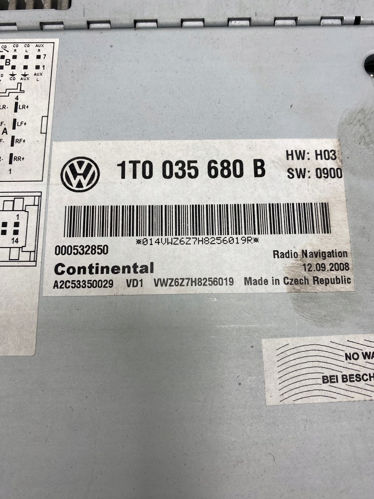 фото №9, Vw golf vi touran eos passat радио навигация gps 1t0035680b