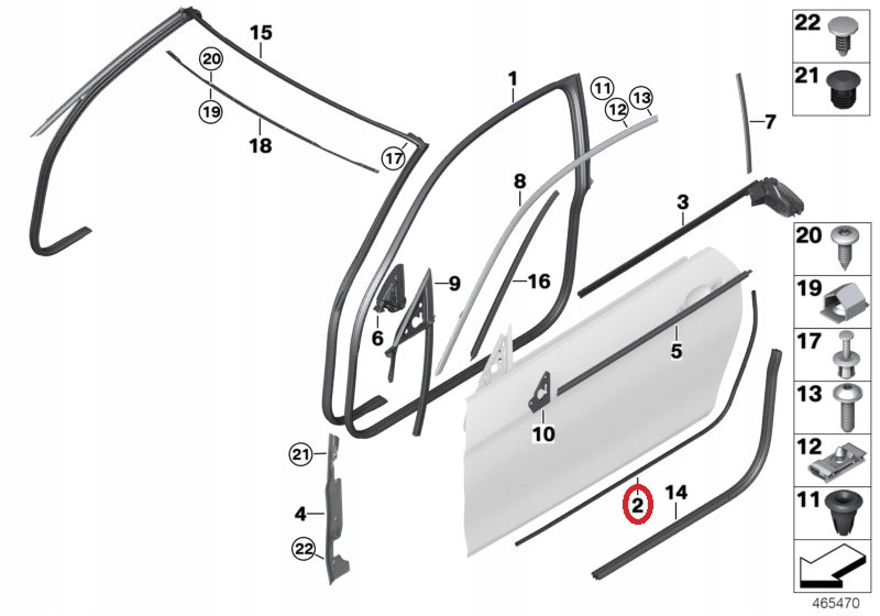 фото №1, Оригінальний номер bmw f32 f33 f82 ліва нижня прокладка двері
