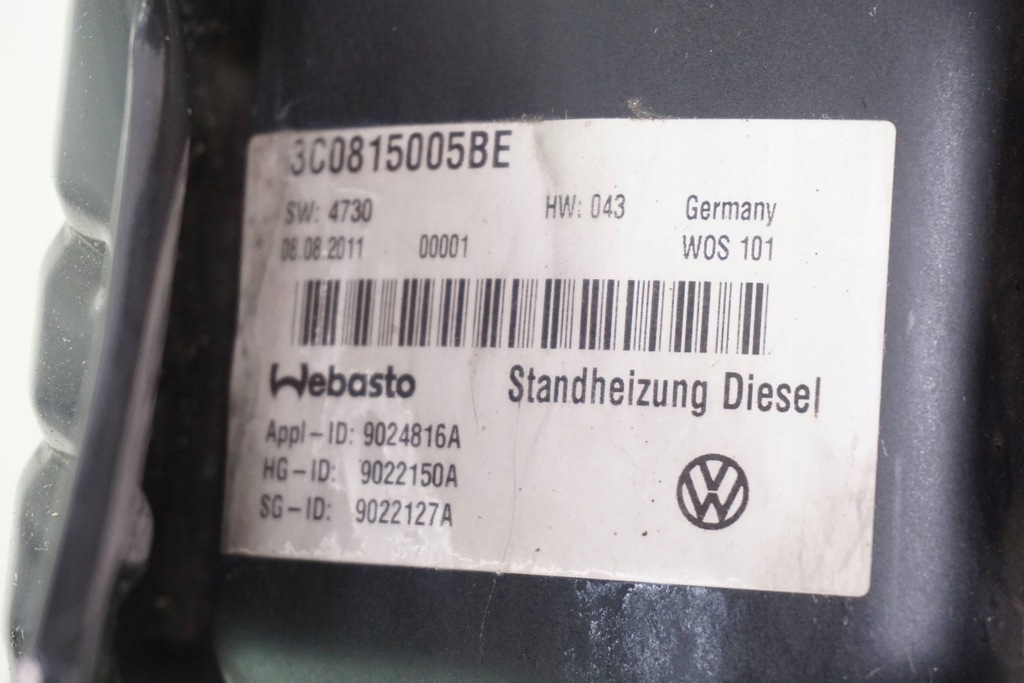 фото №8, Обігрівач стояночний webasto vw passat b7 3c0815005be 9022150a