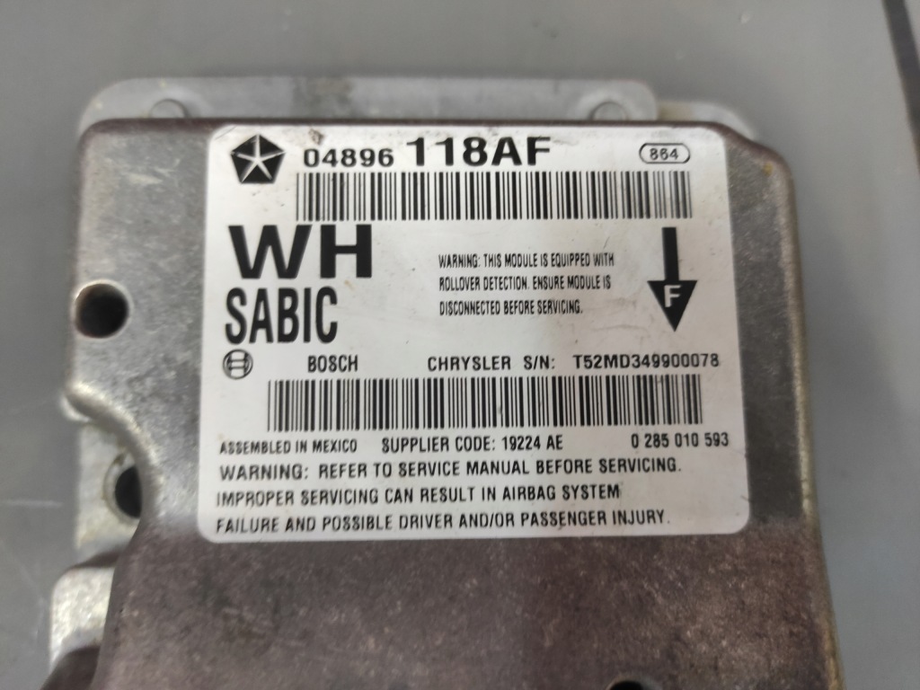 фото №8, Jeep grand cherokee wk 3.0 crd модуль датчик подушка безпеки 04896118af orygiał