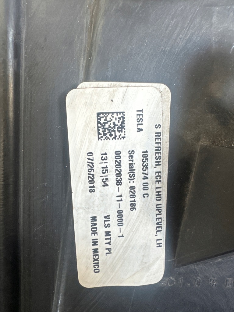 Tesla s рестайлінг  full led фара фара лівий 105357400c Оригінал