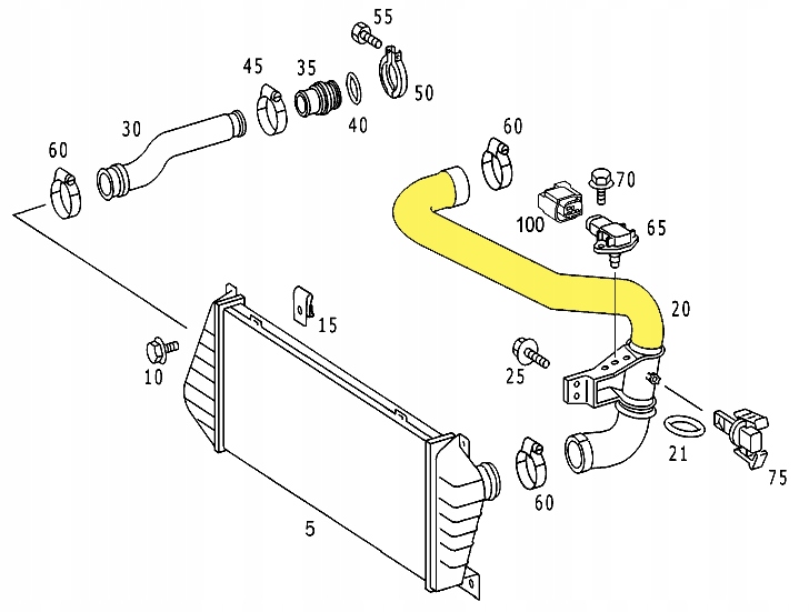 фото №2, Интеркулер wąż шланг mercedes 2.2 cdi 2.7 cdi