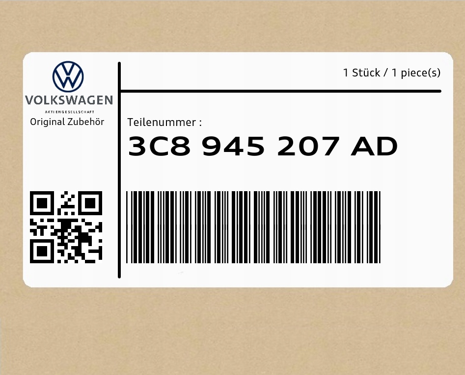 фото №1, Лампа 3c8945207ad vw cc