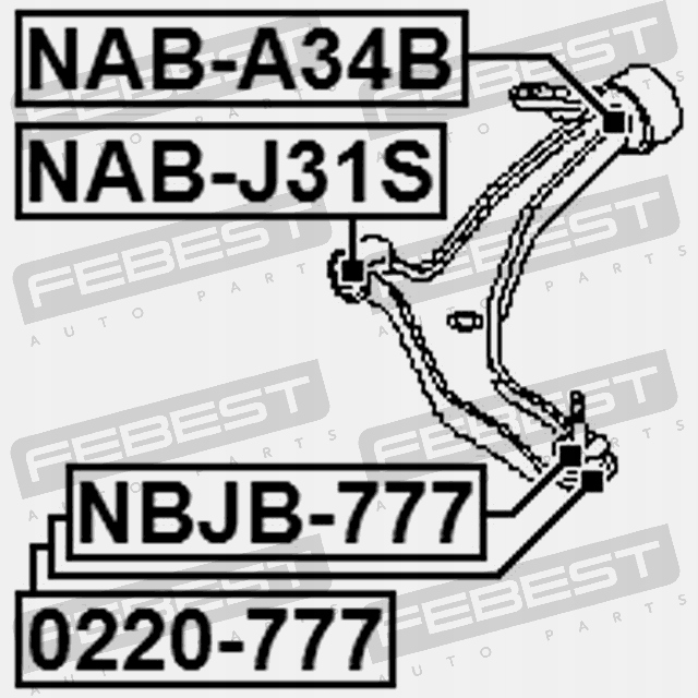 фото №13, Febest nab-a34b подшипниковый узел, рычаг