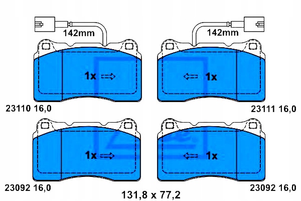 фото №1, Ate комплект тормозных колодок ham. перед alfa romeo 159, 166