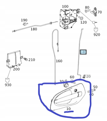 фото №3, Ручка дверь левая mercedes actros mp4 9607230609