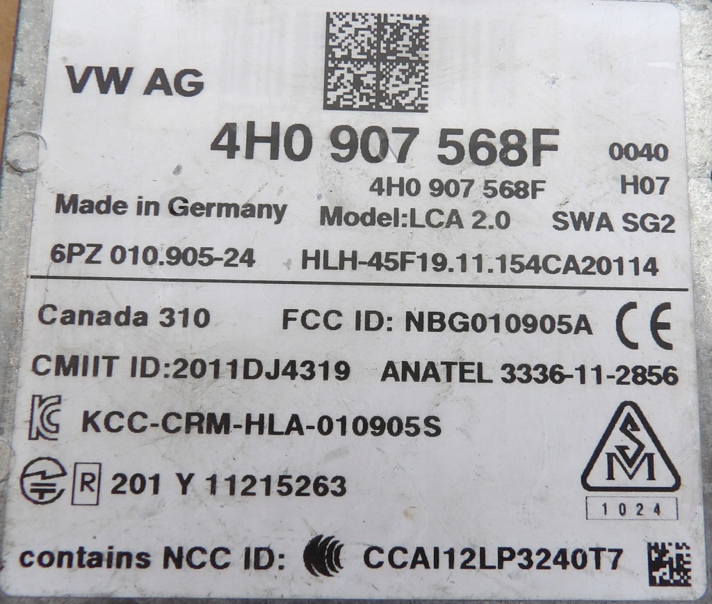 фото №3, Audi a8 d4 09-17 асистент поперечина руху 4h0907568f