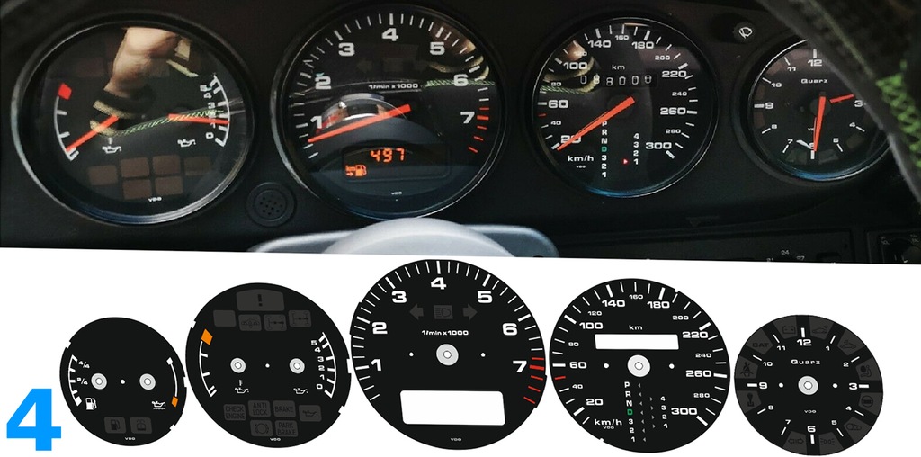 фото №10, Porsche 911 964 гальмівні диски спідометра прилади mph na kmh