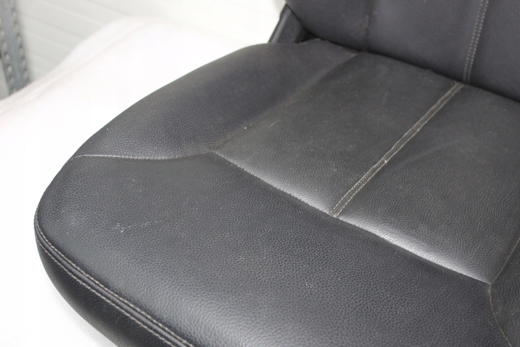 фото №11, Mercedes gl x164 сидіння лівий przed liftem czarna шкіра білий nić