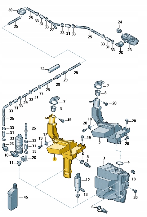 фото №1, Бак рідина омивача vw cc góra aso
