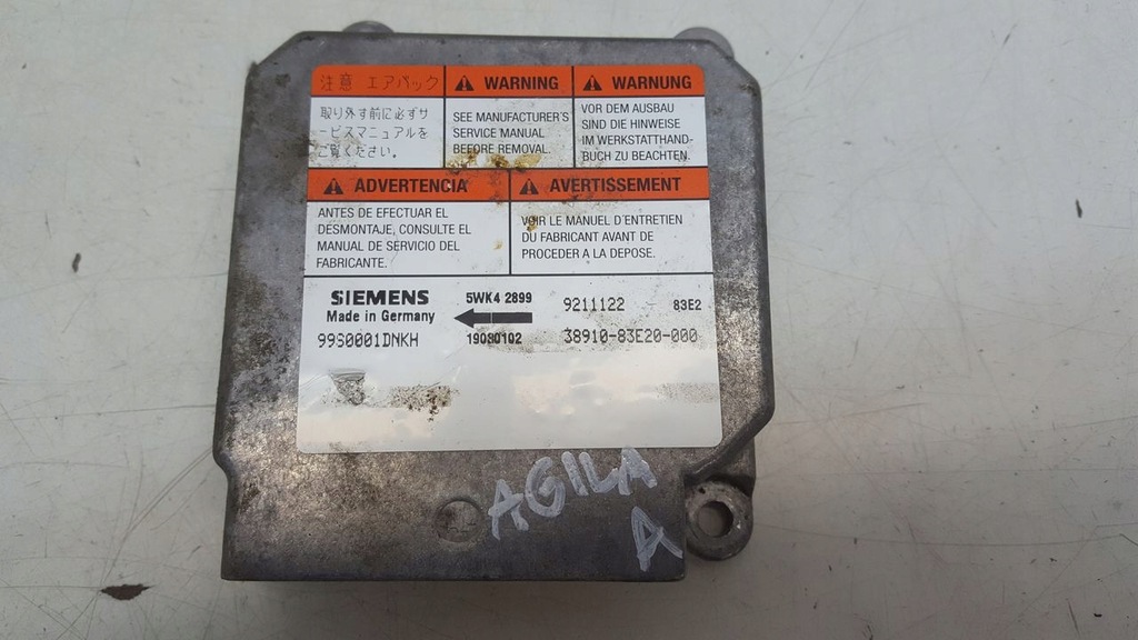 фото №6, Подушки безопасности air bag ремни датчик opel agila 1,2 16v