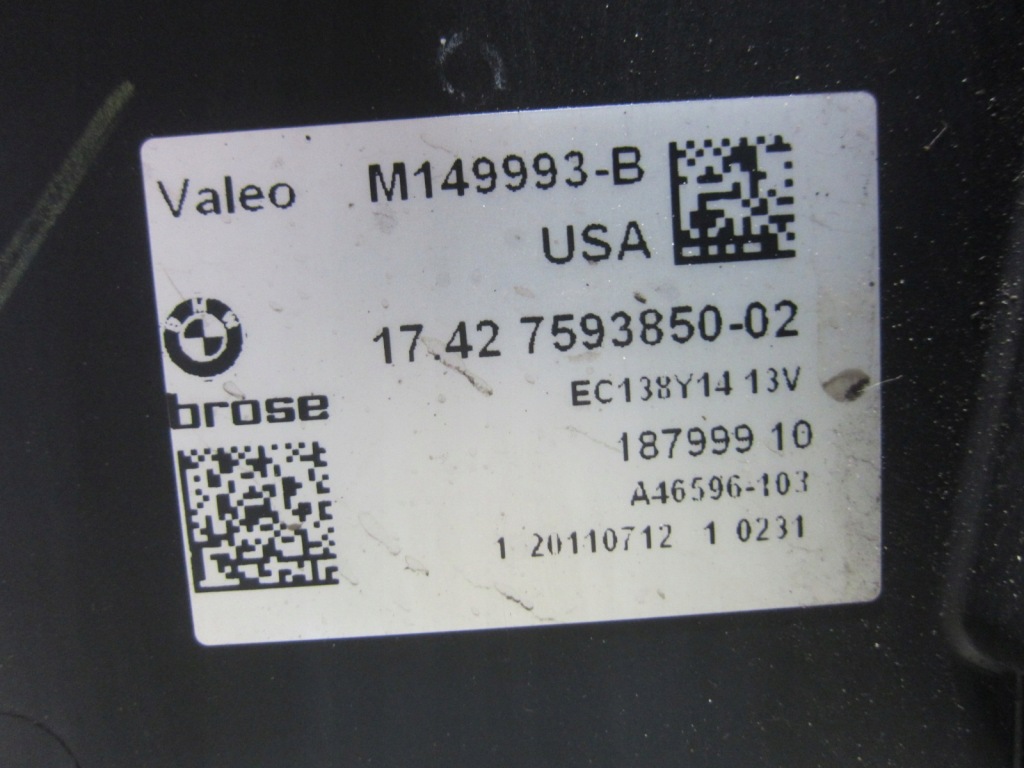 Bmw x3 f25 2.8 n52 n52b30 3.0 вентилятор радіатор води комплект 17427593850 Ціна