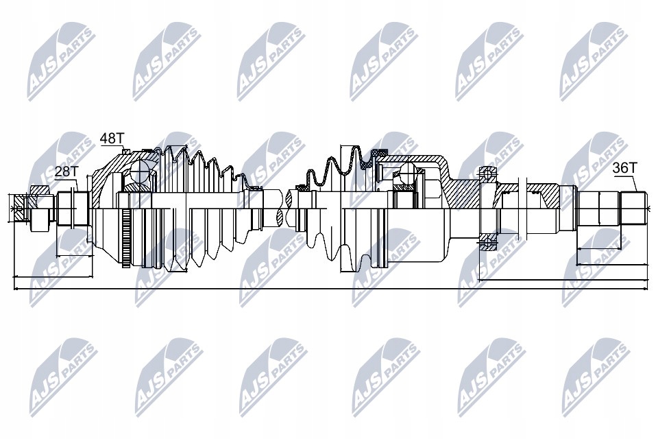 Npw-fr-041 nty привідний вал привідна ford transit mtm 2.2 Ціна