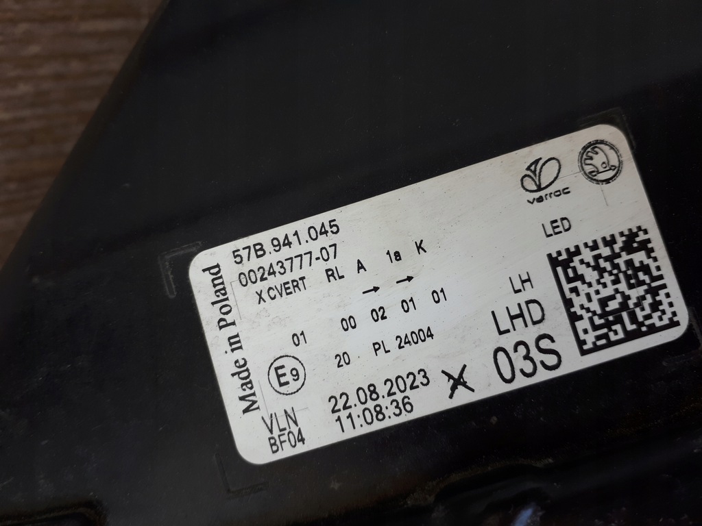фото №14, Skoda karoq lift 18- лампа перед левая передняя 57b941045 full led 03s