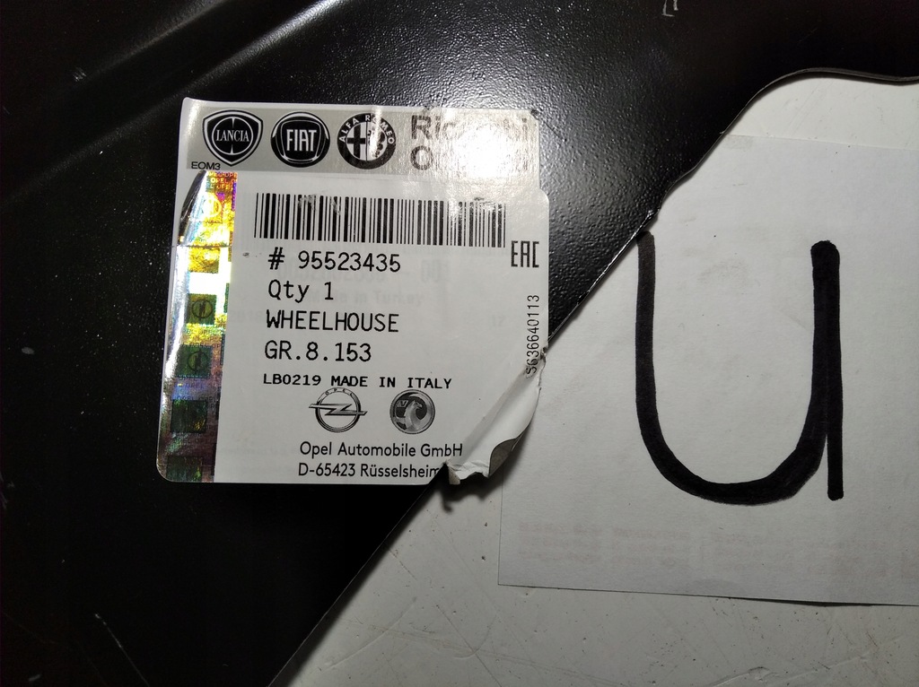 фото №6, Кронштейн element ніша колеса перед підкрилок opel combo d 95509422 95523435