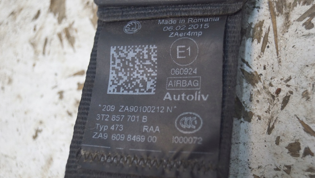 фото №6, Pas безпеки лівий перед skoda superb ii