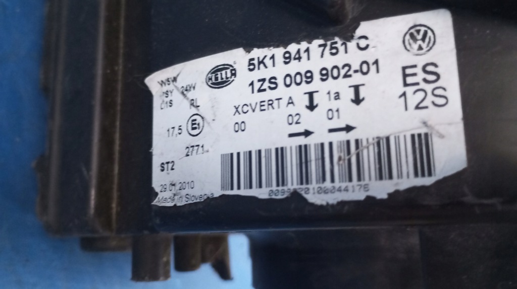 фото №14, Лампа левый перед eu ксенон поворотный vw golf vi 6 5k1941751c