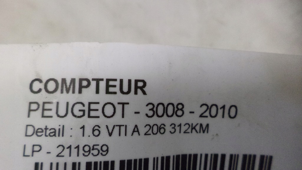 фото №9, Лічильник прилади peugeot 3008 1 i 1.6vti 10r europa