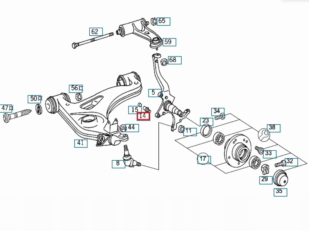 Mercedes-benz s купе c140 шаровая опора обратный a1243300180 oem с Разборки