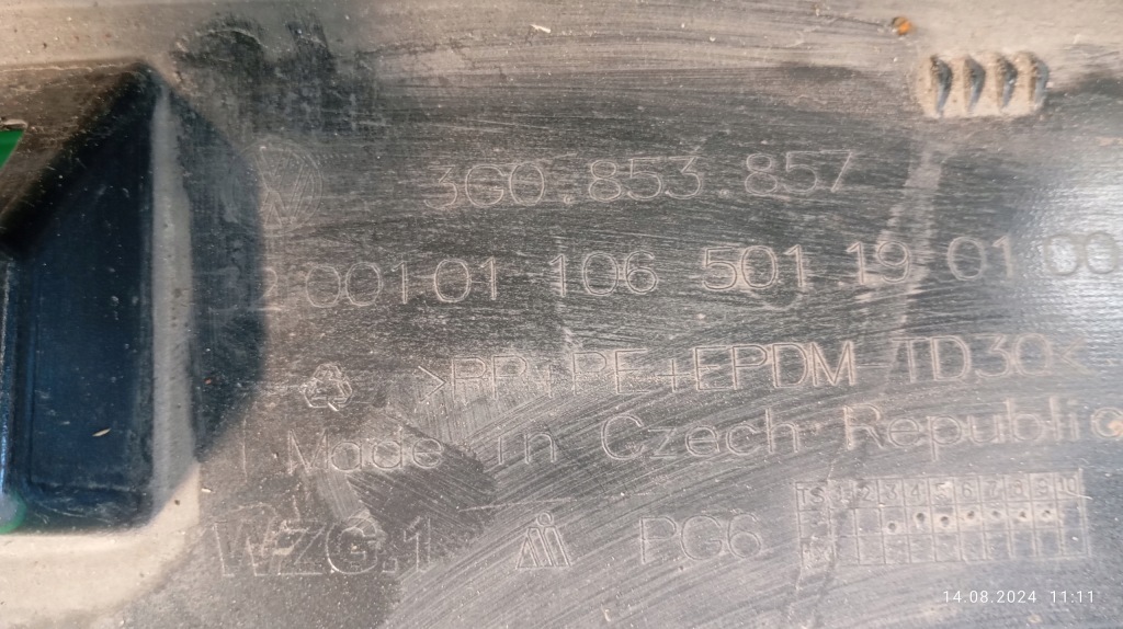 фото №11, Молдинг поріг ліва сторона vw passat b8 3g0853857