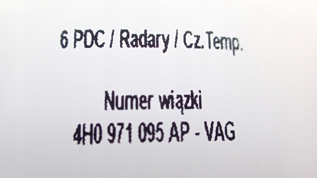 фото №10, Nowa джгут 6 pdc радар датчик температури audi a8 4h0971095ap