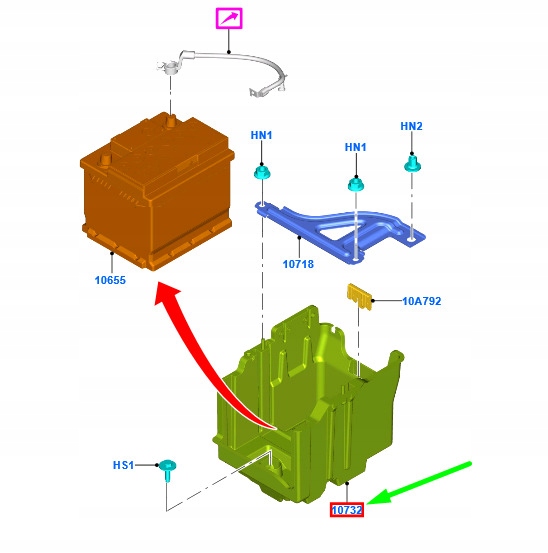 фото №1, Ford ka mk3 аккумулятор tray assy rhd 2016176 8v21-10723-ad original