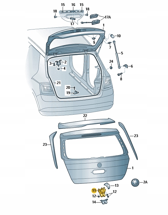 фото №2, Замок крышки багажника skoda fabia 3 octavia rapid
