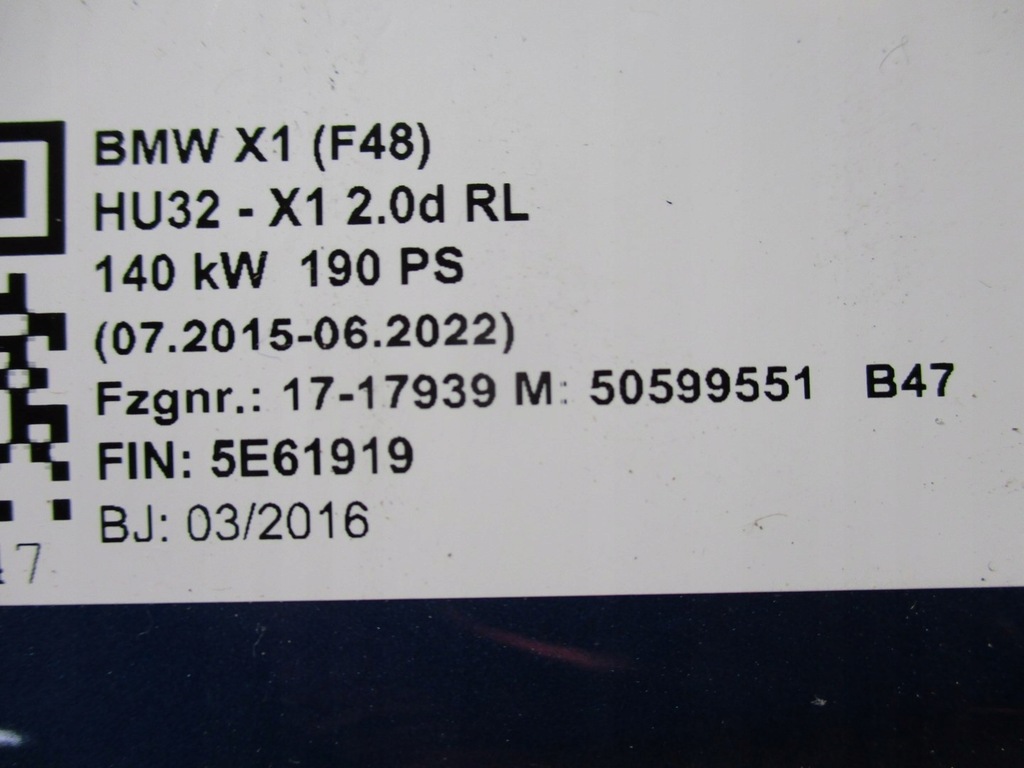 фото №11, Бампер bmw x1 f48 6x pdc m-pakiet b45