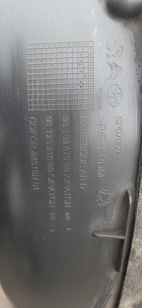 фото №9, Подкрылок правый задняя задние toyot proace ii 9810967880