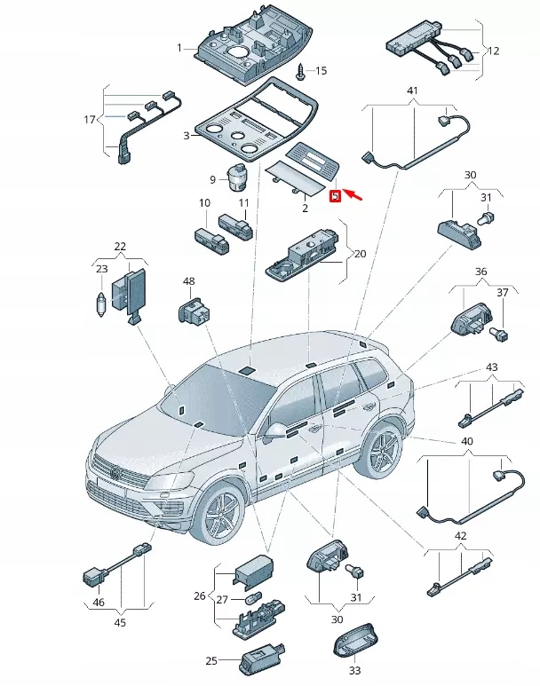 фото №1, Vw touareg 7p mk2 interior light trim 7p6947134pa2