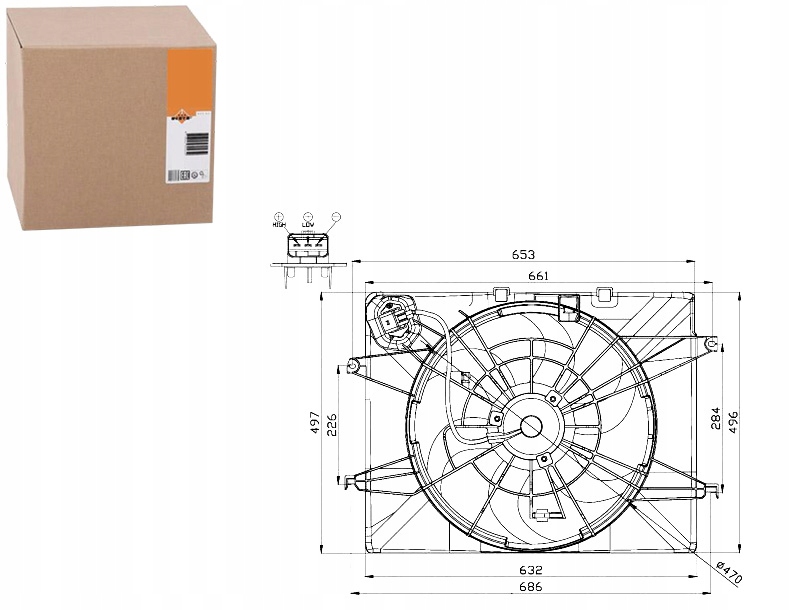 фото №1, Nrf вентилятор радиатора с корпус hyundai grand