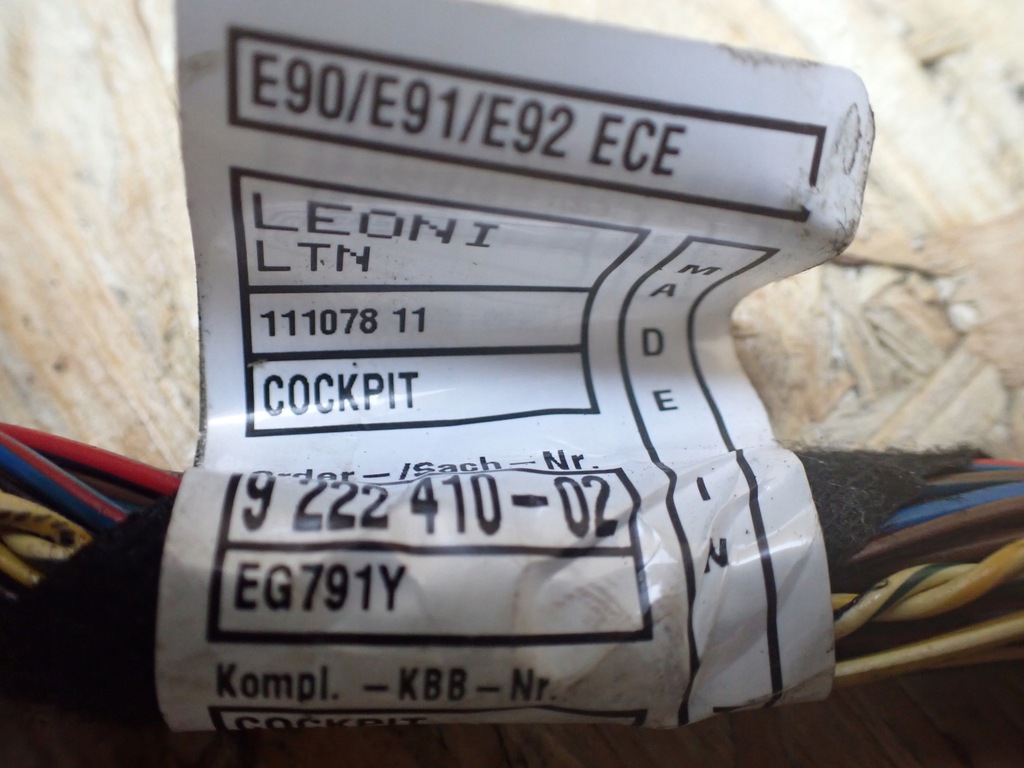 фото №5, Джгут панель приладів панелі bmw 316d e91 lift kombi europa 6928670