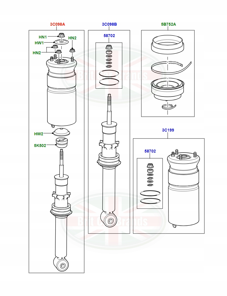 фото №3, Амортизатор с miechem подушка перед land rover discovery 3 l319 rnb501580
