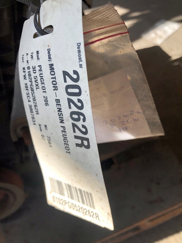 фото №8, Peugeot 206 двигун двигун kompletny 75tys.