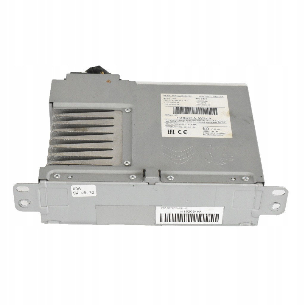 фото №1, Радіо радіопрогравач 9816209480 citroen jumpy iii expert iii proace