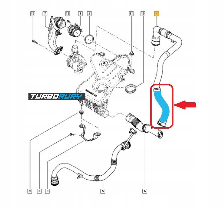 фото №7, Шланг turbo інтеркулер dacia logan 144608304r